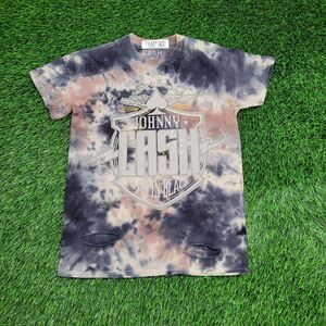 Johnny-Cash Man-In-Black Shirt Womens S/M 17x24 Distressed Bleached